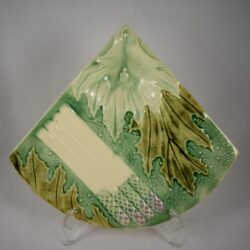 Barbotine Fan Shape Asparagus Plate - SOLD